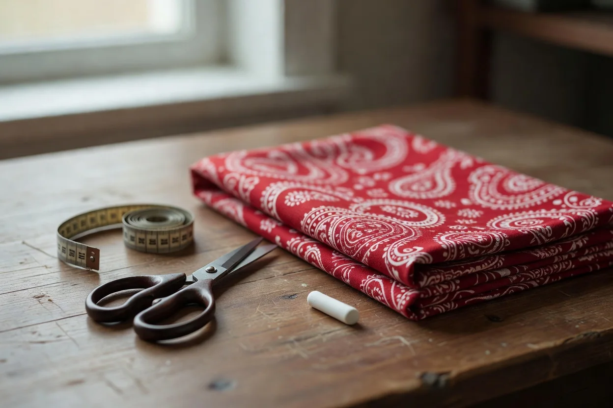 Coudre son propre bandana : coupe, ourlet roulotté, finitions